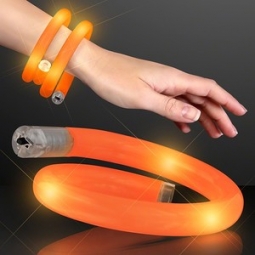 ORANGE Flashy LED Flashing Light Up Curl Tube Wrap Bracelets